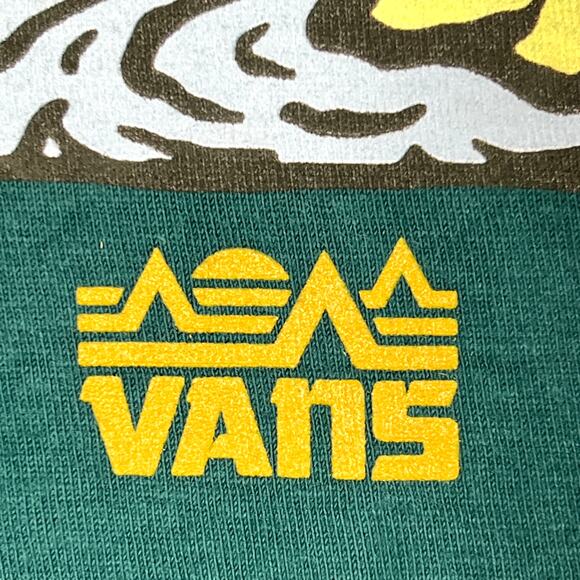 Vans Mt. Vans T-Shirt Small Teal Green Urban Outfitters Mountain Graphic *Stain* - Picture 5 of 8